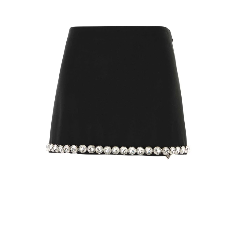 Prada Black Acetate Blend Mini Skirt Nero Gonne - Women