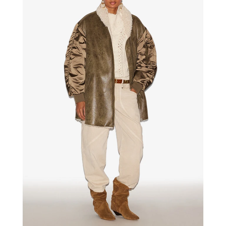Manteau Evina - Femme - Kaki - Taille36 - Marant Étoile