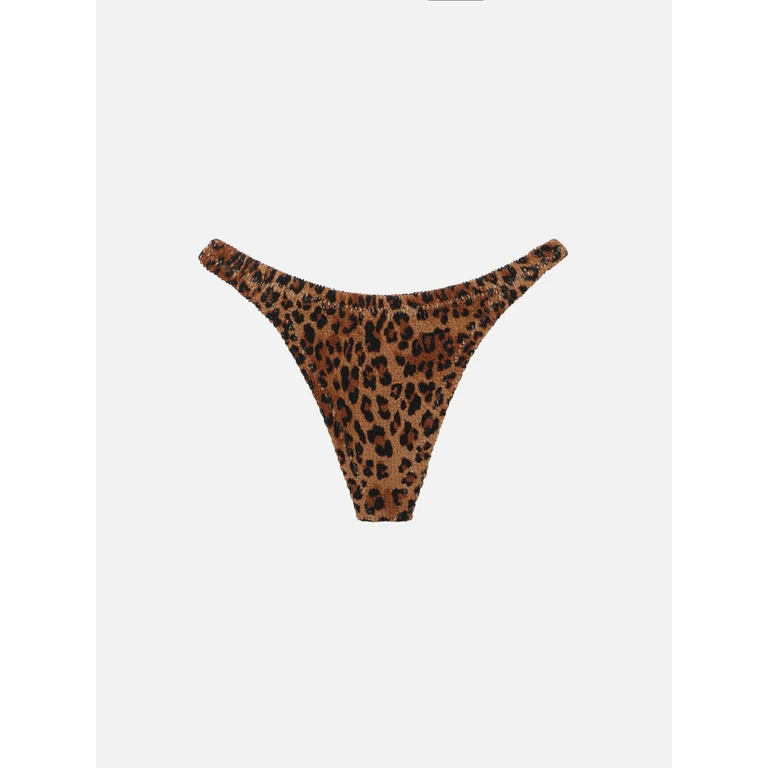 Mc2 Saint Barth Naomi Cheeky Swim Briefs With Leopard Print White Bottom - Women