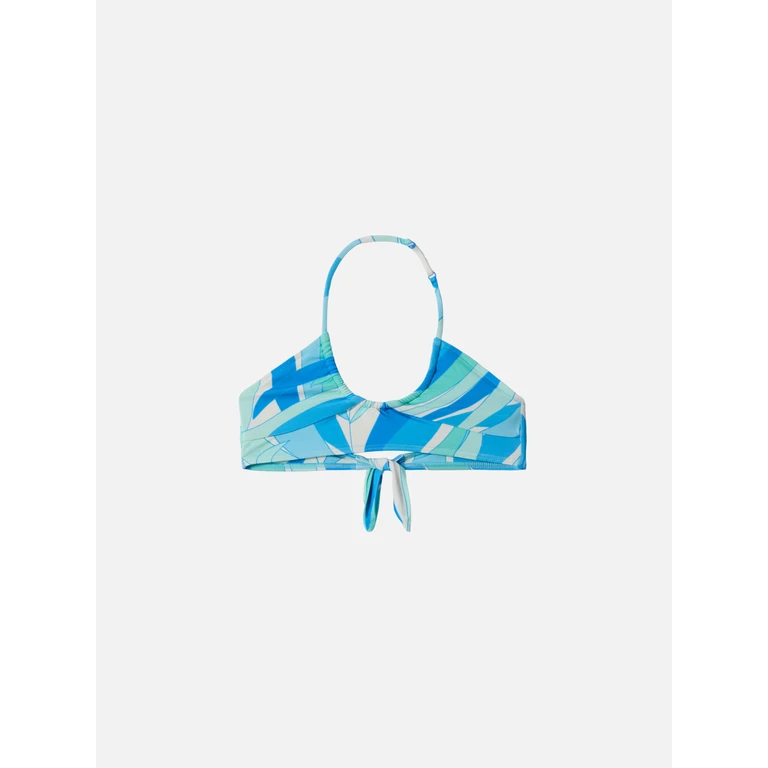 Mc2 Saint Barth Page Jr Crop Top With Colors Palm Print Blue Top_apparel
