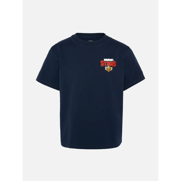 Mc2 Saint Barth Cotton T-Shirt With Brawlers Print Brawl Stars Special Edition Blue