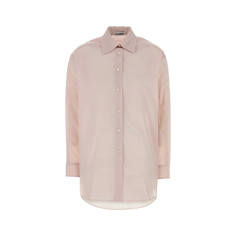 Jil Sander Pastel Pink Muslin Oversize Shirt Seashell Exterior: Cotton Camicie - Women