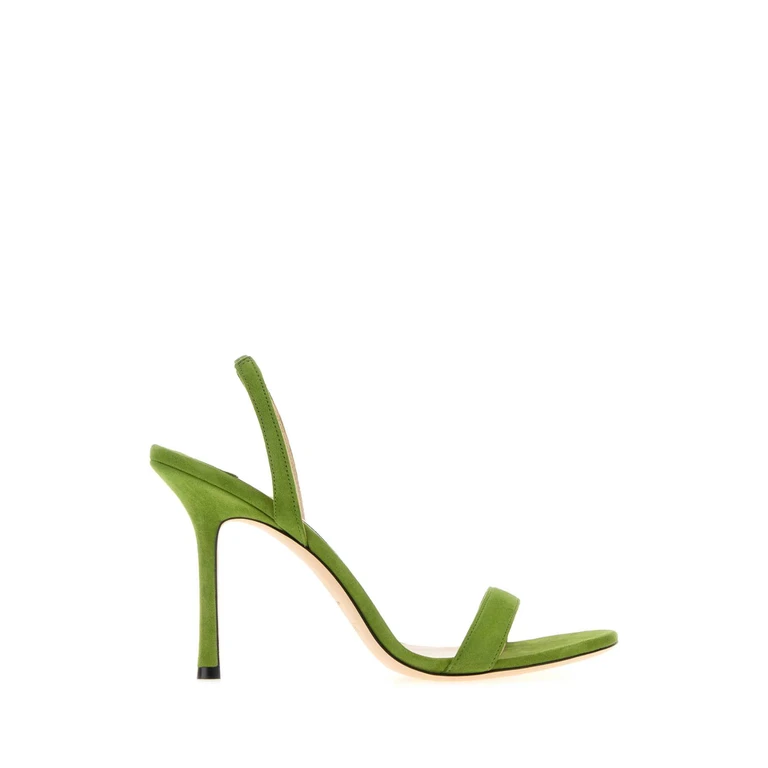 Jimmy Choo Pistachio Green Suede Jenn Sandals Clover Sandali - Women