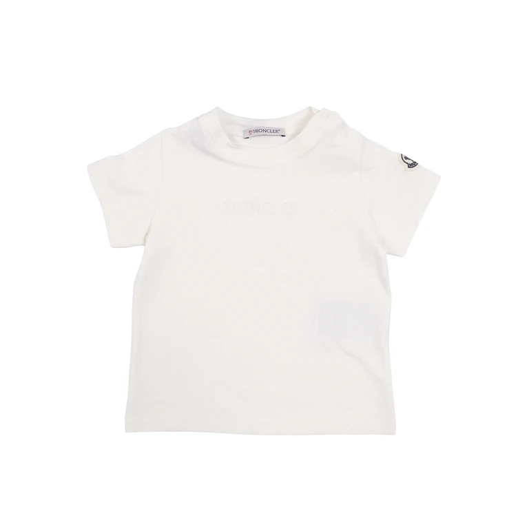 Moncler Baby SS T-SHIRT White Elastane Cotton Short Sleeves