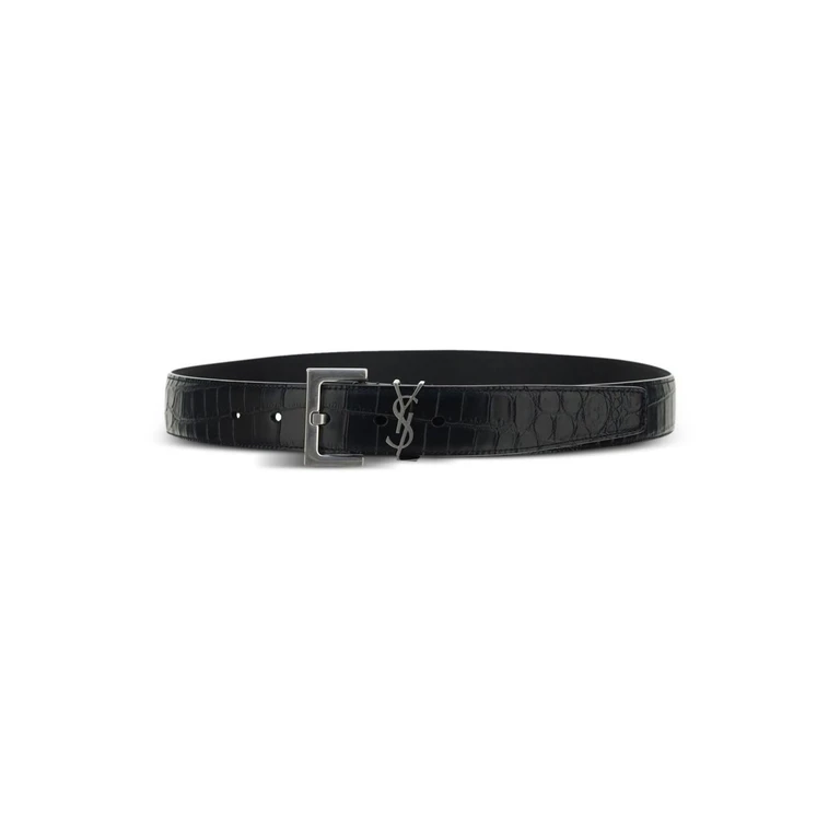 Saint Laurent Logo Plaque Embossed Belt