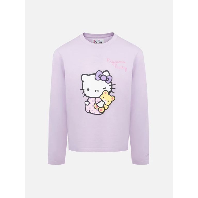 Mc2 Saint Barth Girl Long-Sleeve T-Shirt Penny With Hello Kitty Print Special Edition Pink