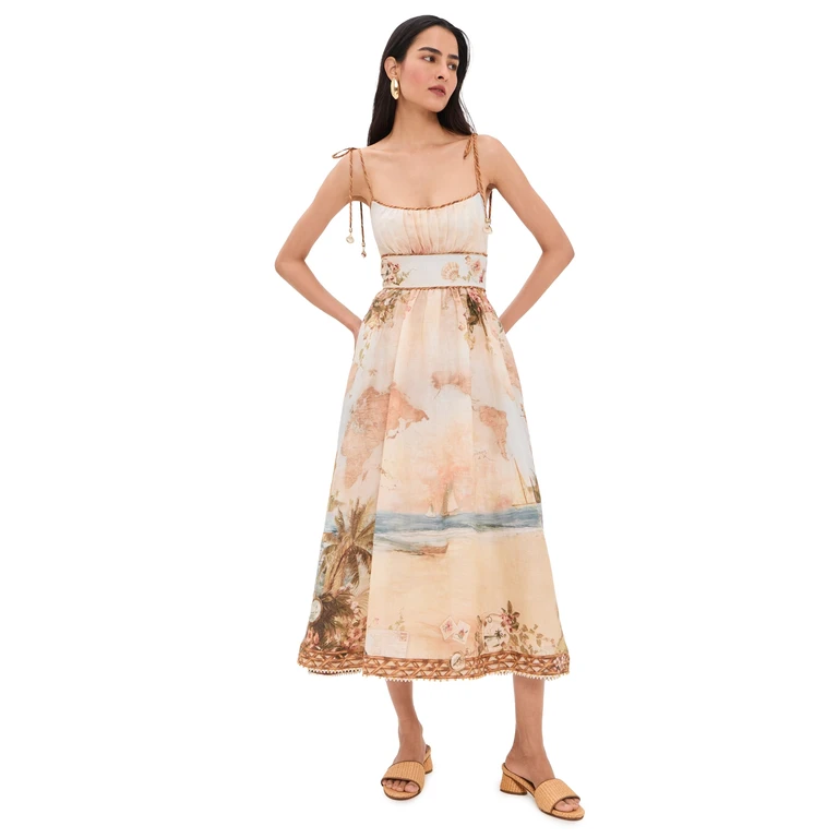 Zimmermann Mahon Picnic Dress Island Map Blue 1