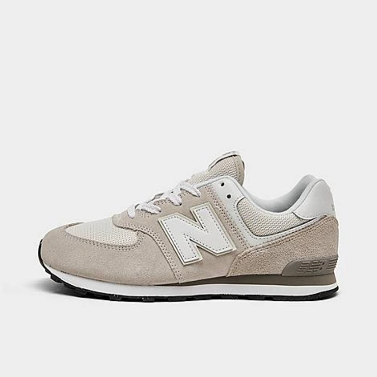 New Balance Big Kids 574 Casual Shoes in Grey/White Size: 3.5
