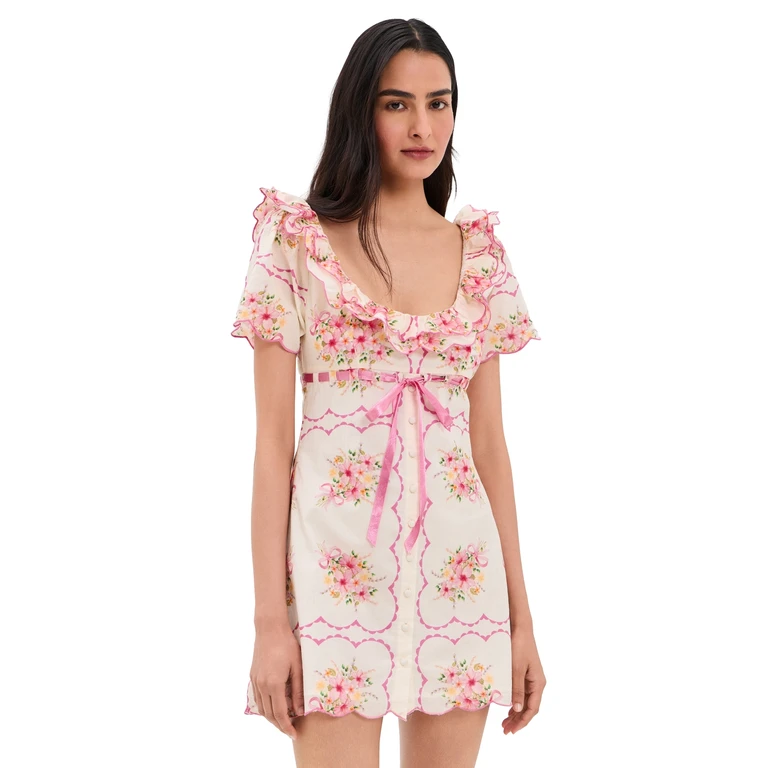 For Love & Lemons Scarlett Mini Dress Cream L