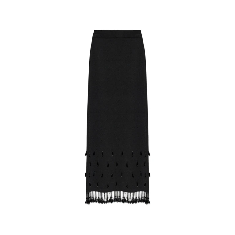 By Malene Birger Estilla Beaded Fringe Maxi Skirt