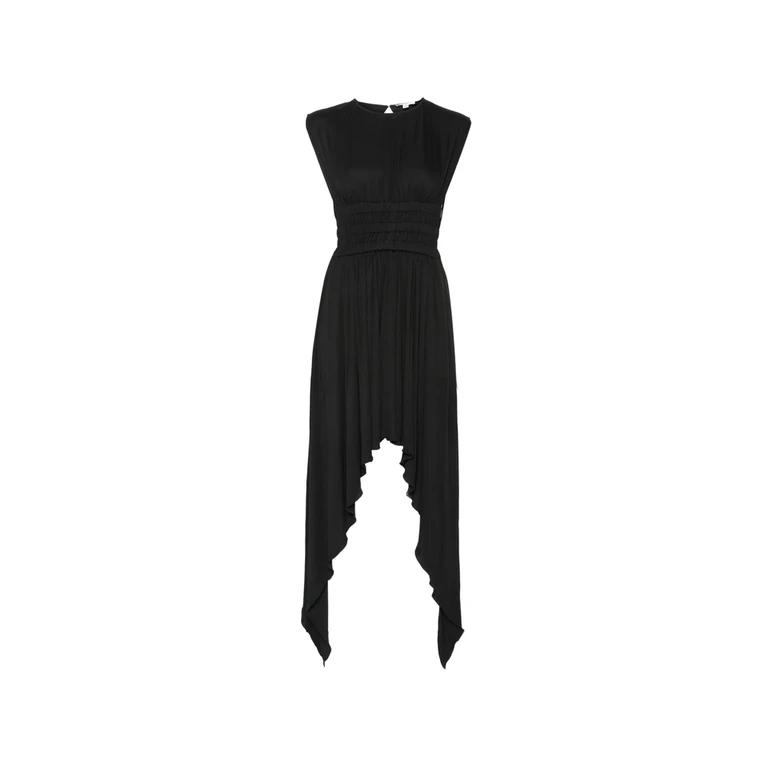 Alaïa Shirred Handkerchief Midi Dress