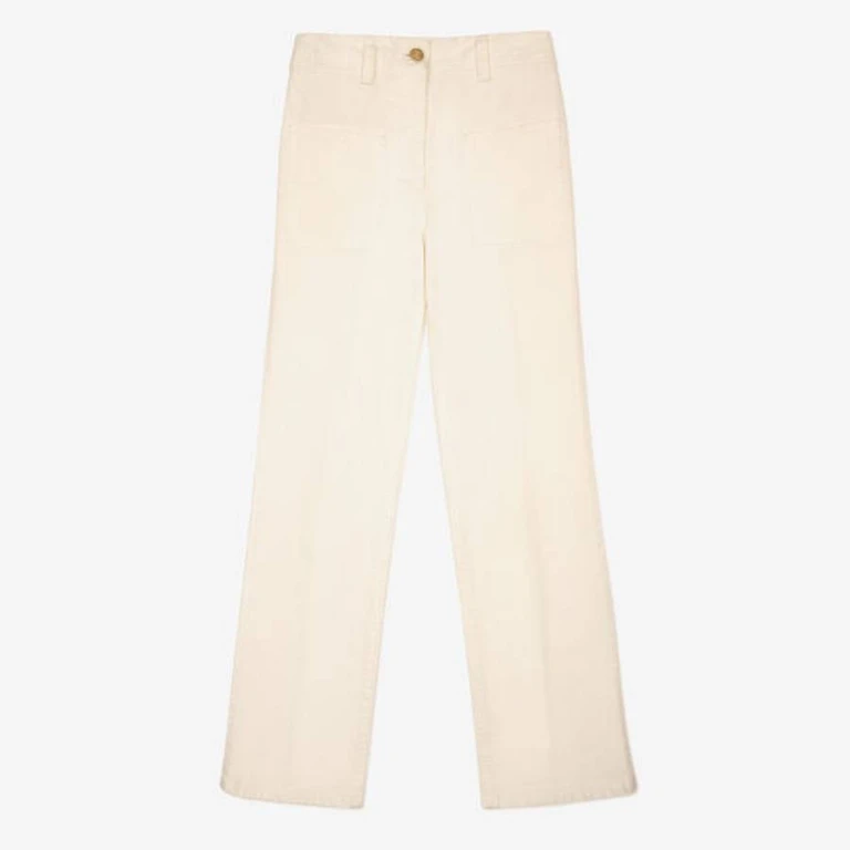 Bally Bone Cotton Tailored Trousers