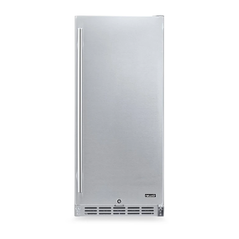 New Air 15 Inch Built In Beverage Mini Refrigerator - 96 Cans, Weatherproof Stainless Steel