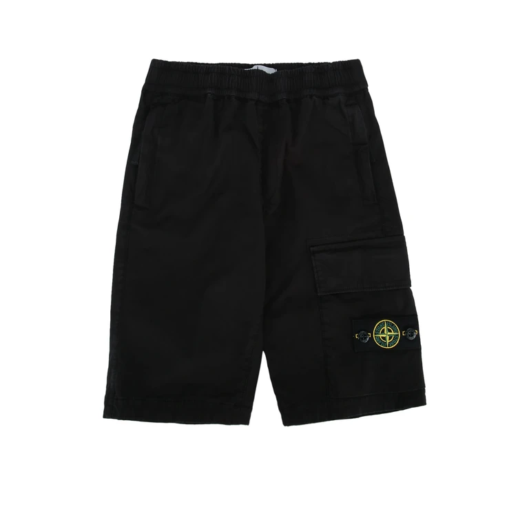 Stone Island Kids Shorts Black Capo: Cotone + Elastan