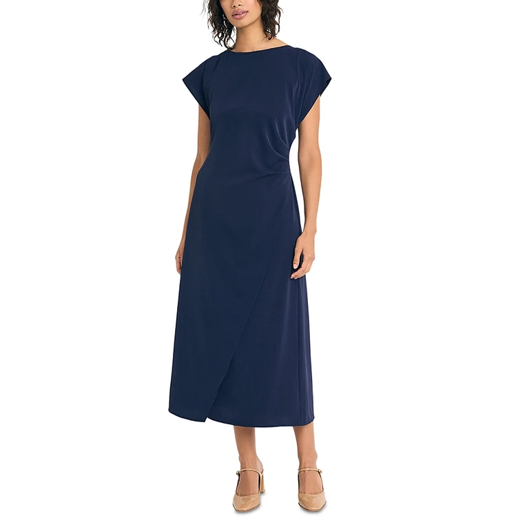 Luxely Faux Wrap Midi Dress