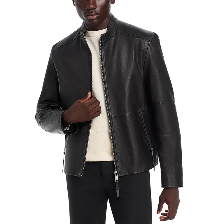 Hugo Lokis Slim Fit Leather Jacket