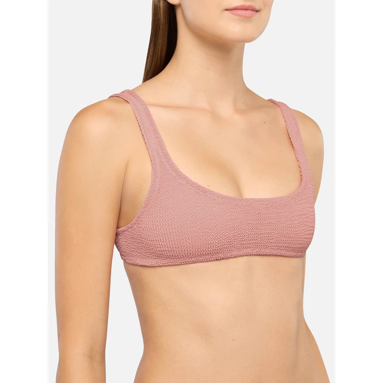 Mc2 Saint Barth Naima Pink Crinkle Classic Bralette Top - Women