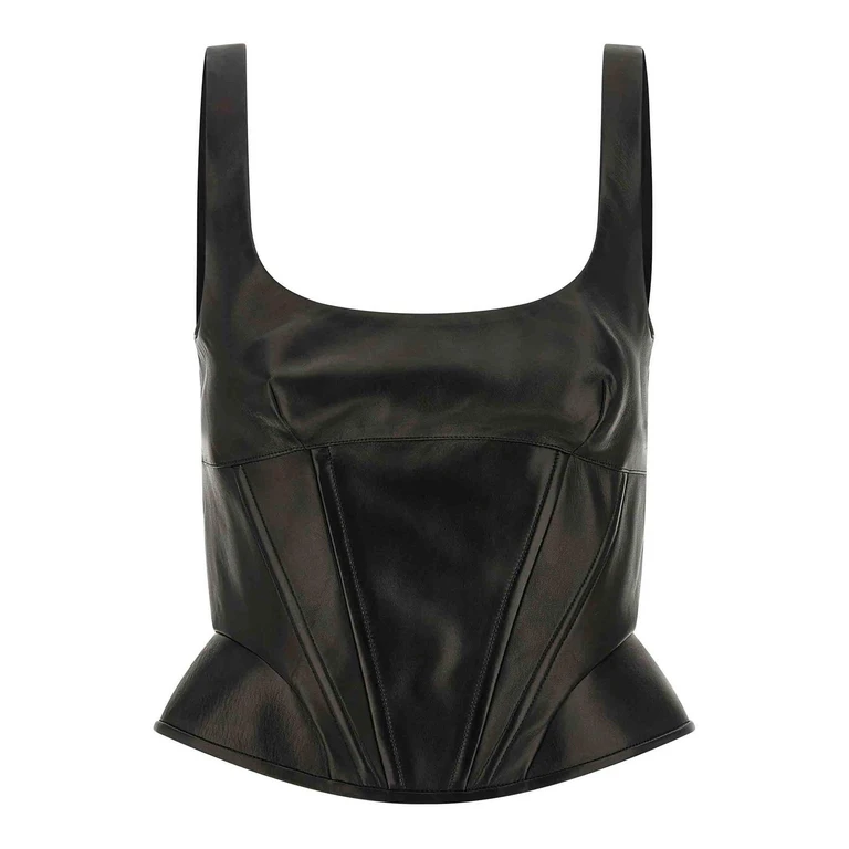 Ermanno Scervino Peplos Leather Top