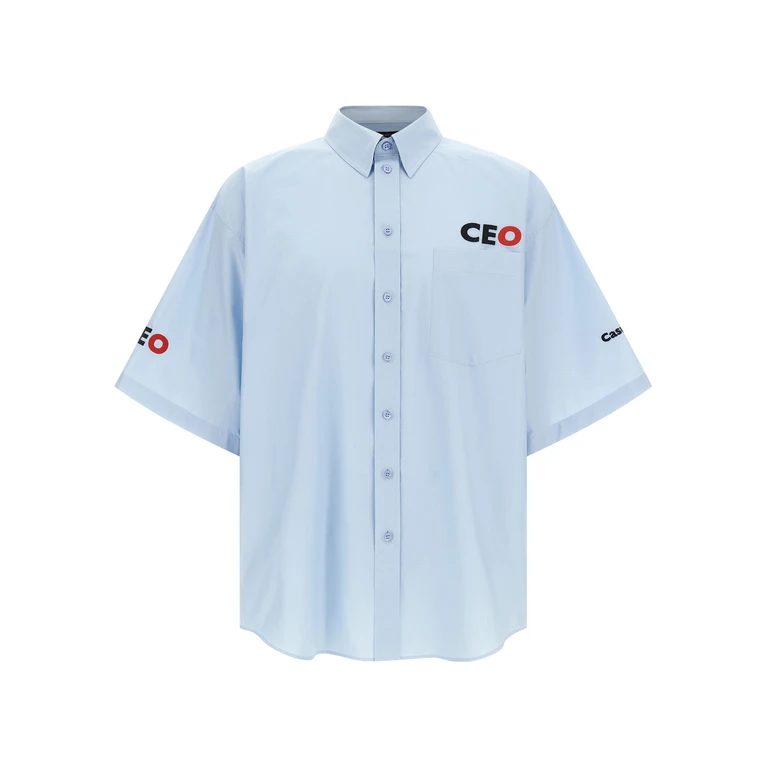 Balenciaga Blue Cotton Blouse - Men