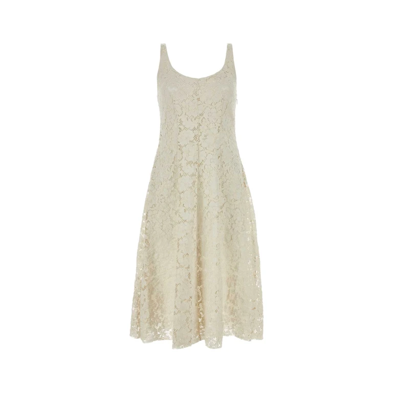 Prada Ivory Lace Dress Naturale Co Me Pa Vi Abiti - Women
