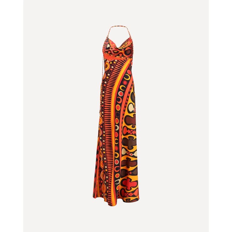 PUCCI Long silk-blend printed Dress Female 40