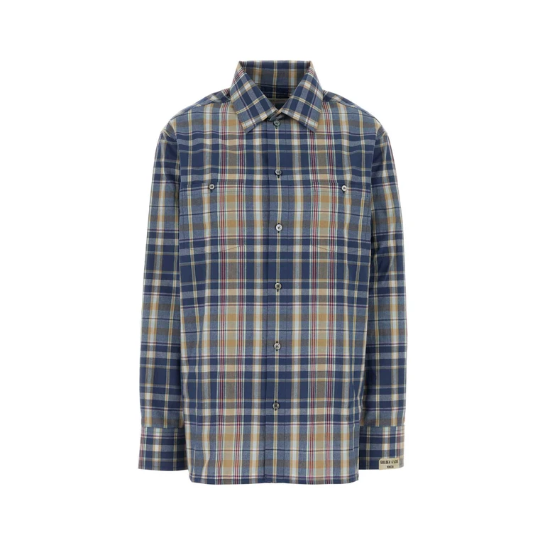 Golden Goose Deluxe Brand Embroidered Cotton Shirt Newwheatindigoblueoldred Exterior: Camicie - Women