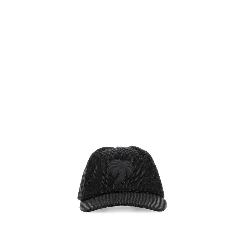 Palm Angels Embellished Cotton Baseball Cap Black Cappelli E Fasce Per Capelli - Women