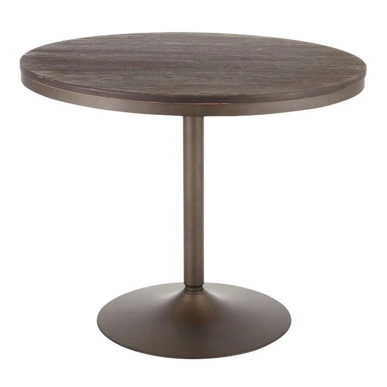 Industrial Antique Metal and Wood Round Dining Room Table - Dakota