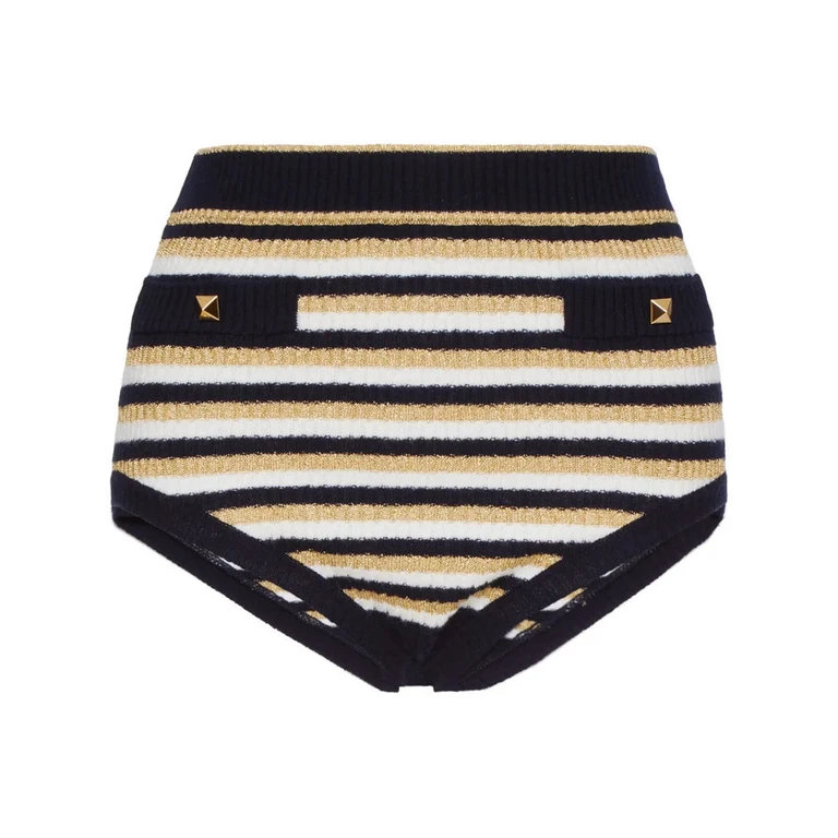 Valentino Garavani Striped Lurex Mini Shorts