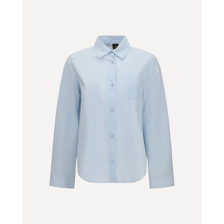 LOEWE Lightweight textured cotton-blend poplin Shirt Female 36