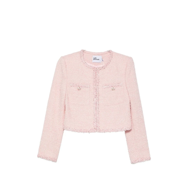 Self-portrait Sequin-embellished Bouclé Jacket
