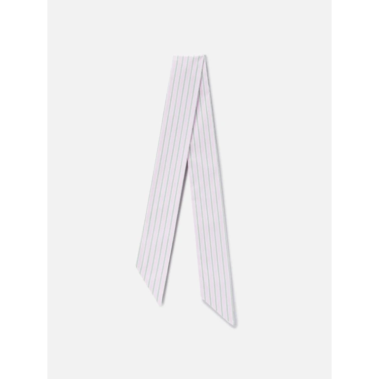 Mc2 Saint Barth Band Scarf Cotton With Pink And Green Stripes Foulard - Unisex