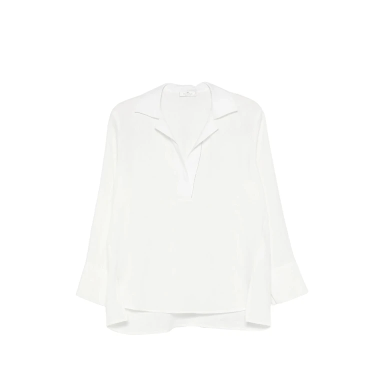 Panicale Side-slit V-neck Blouse