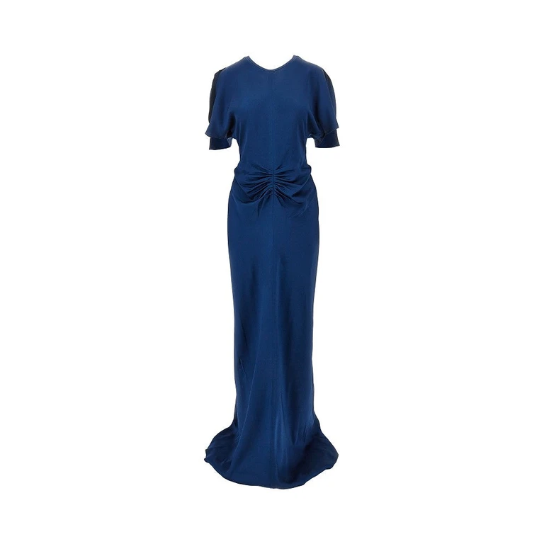 VICTORIA BECKHAM 'Isabella' crepe back satin long dress Woman 6