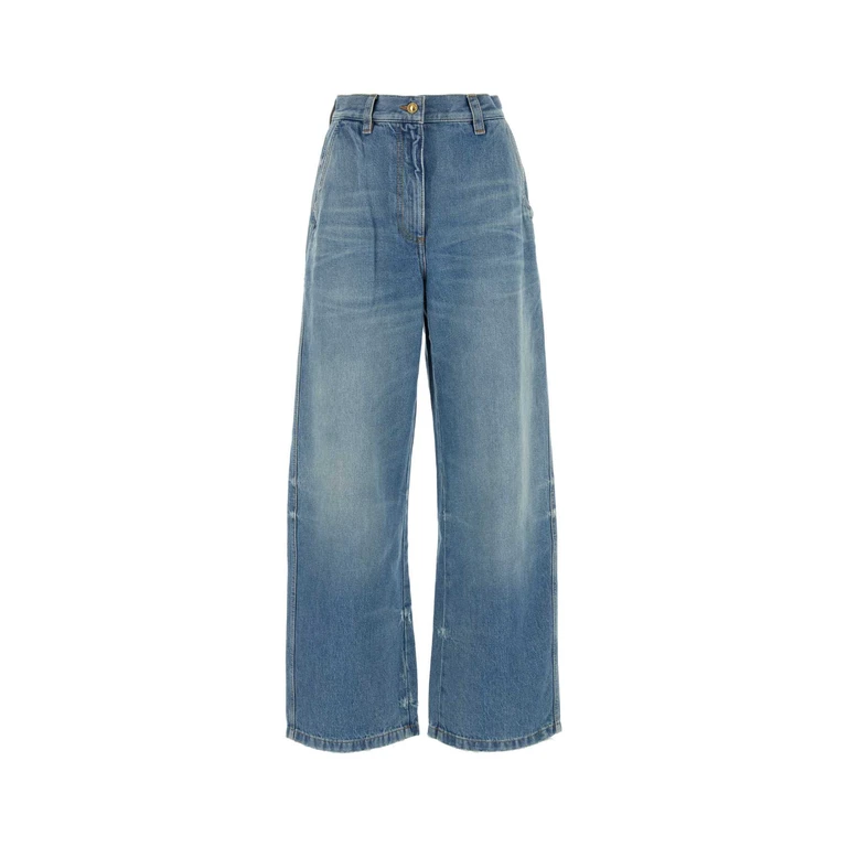Palm Angels Light Blue Cotton Jeans