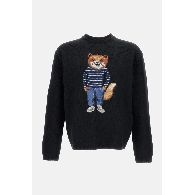 Maison Kitsuné Pull Col Rond - Noir