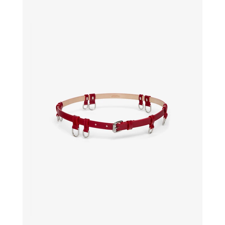 Ceinture Chelsea - Femme - Deep Red - Silver - Taille80 - Isabel Marant