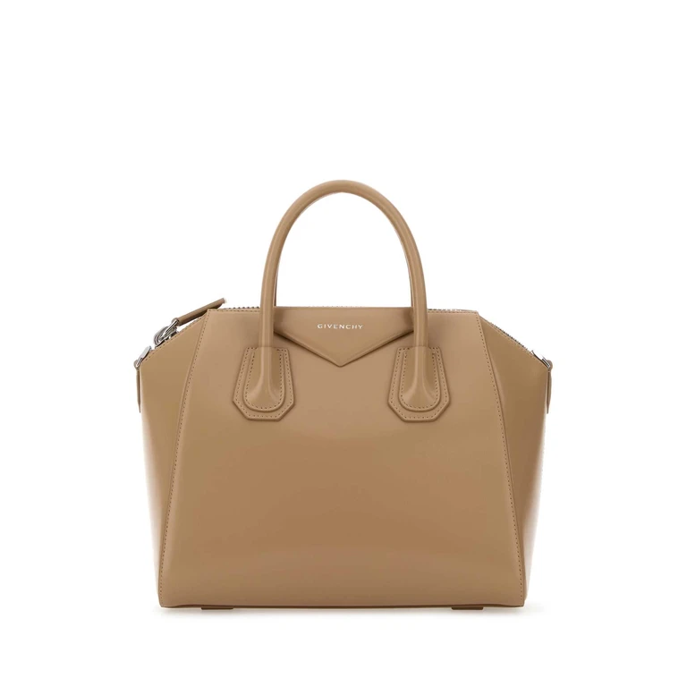 Beige Leather Small Antigona Handbag Sand Borse A Mano - Women