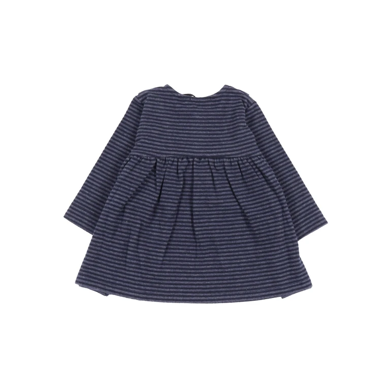 One More In The Family Dress Blue Cotton Acetate Elastane