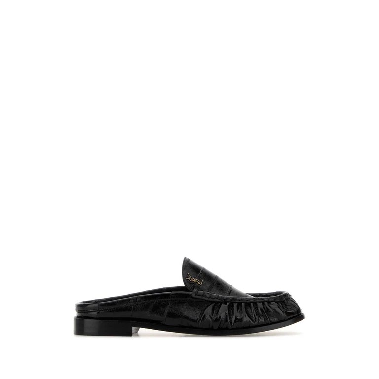 Saint Laurent Black Leather Le Loafers Slippers Nero Mocassini - Men