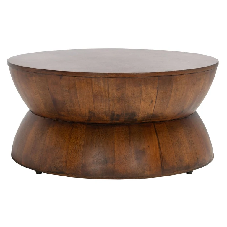 Alecto Dark Walnut Round Coffee Table