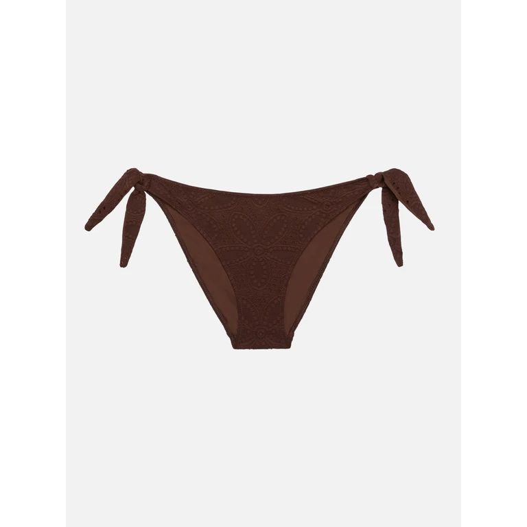 Mc2 Saint Barth Yali Brown Sangallo Lace Classic Swim Briefs Bottom - Women