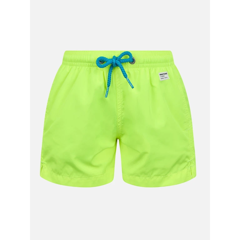 Mc2 Saint Barth Boy Lightweight Fabric Fluo Yellow Swim-Shorts Jean Lighting Pantone Special Edition Swimshort
