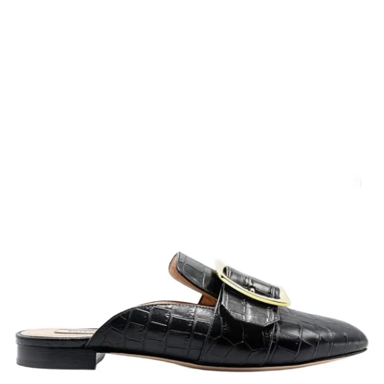 Bally Janesse Croc-Embossed Leather Mules, Brand Size 35 ( US Size 4.5 )