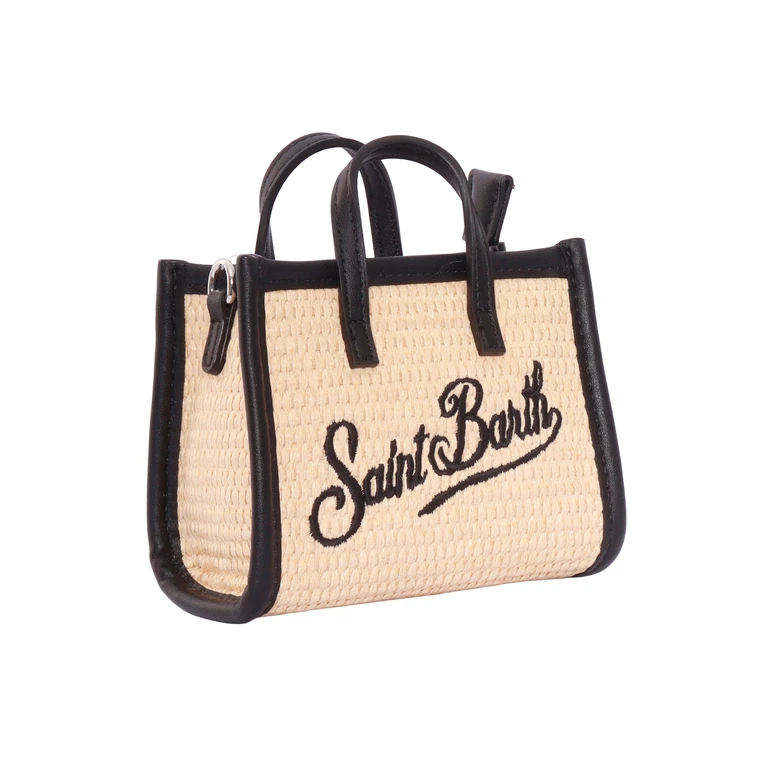 Mc2 Saint Barth Vivian Micro Straw-1100 Emb Beige Paper Polyurethane Handbag