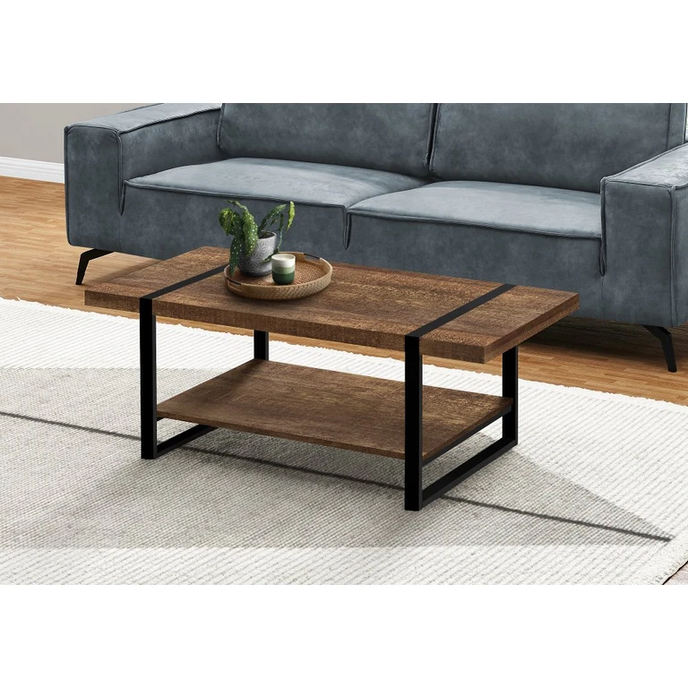 Industrial Reclaimed Brown Coffee Table with Metal