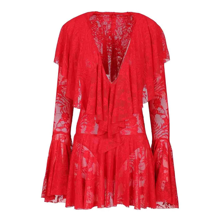 Norma Kamali Robe Courte - Rouge