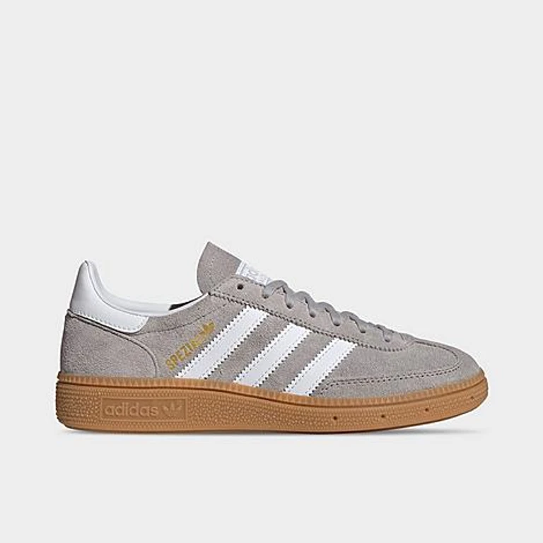 adidas Big Kids Originals Handball Spezial Casual Shoes in Grey/Pure Teal/Gum Size: 3.5