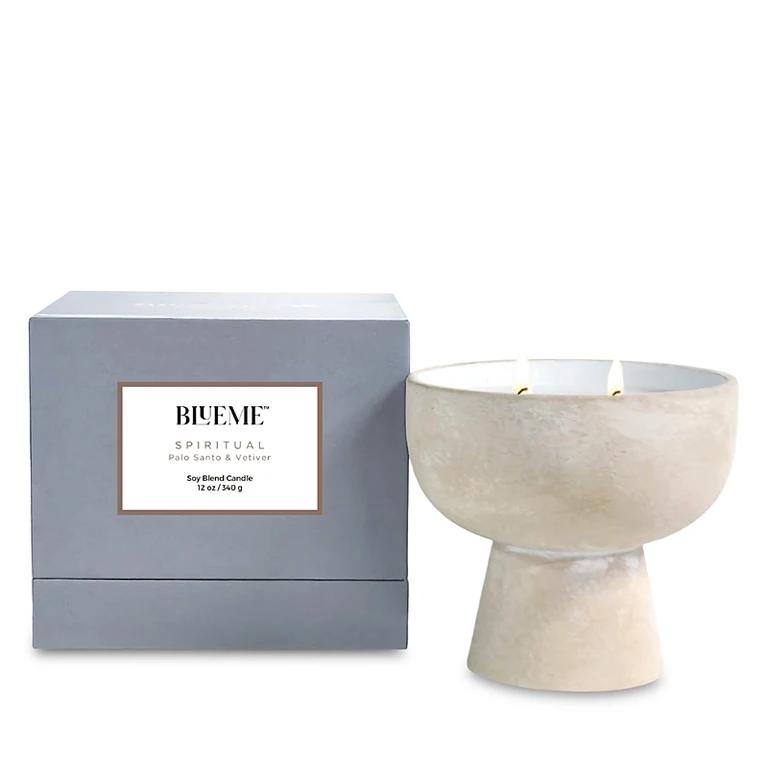 Blueme Spiritual Palo Santo & Vetiver Soy Blend Candle 12 oz.