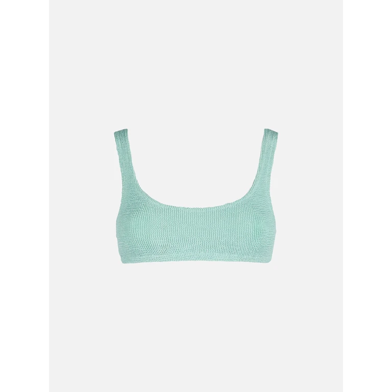 Mc2 Saint Barth Naima Sage Green Crinkle Classic Bralette Top - Women